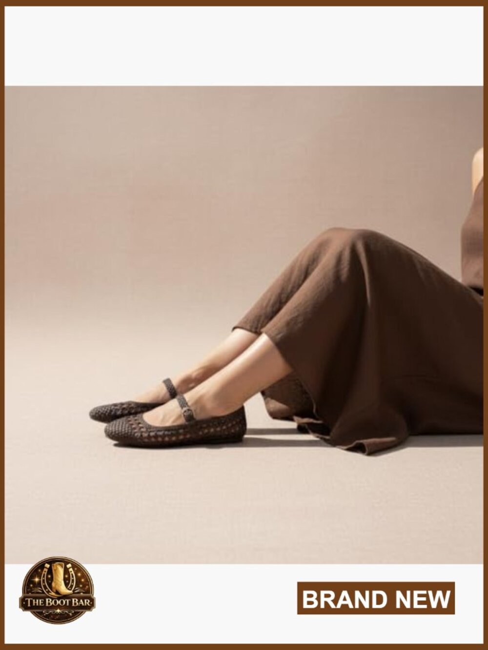 Woven Mary Jane Flats with Adjustable Strap - Cushioned Ballet Flats - Picture 2 of 7